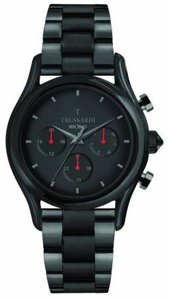 Trussardi T-Light 블랙 다이얼 스테인레스 스틸 쿼츠 R2453127009 남성용 시계