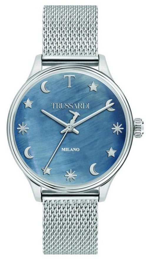 Trussardi T-Complicity 파란색 다이얼 스테인레스 스틸 쿼츠 R2453130504 여성용 시계
