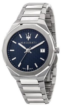 Maserati Stile 파란색 다이얼 스테인리스 스틸 쿼츠 R8853142006 100M 남성용 시계