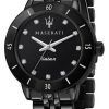 Maserati Successo Crystal Accents Black 다이얼 Solar R8853145501 여성용 시계