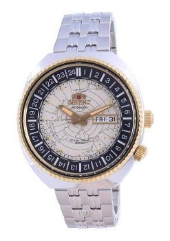 Orient World Map Revival 스테인레스 스틸 오토매틱 다이버의 RA-AA0E01S19B 200M 남성용 시계