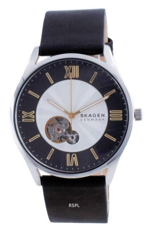 Skagen Holst Open Heart Leather 오토매틱 SKW6710 남성용 시계