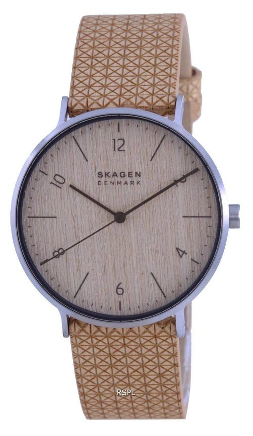 Skagen Aaren Naturals 한정판 우드 베니어 스트랩 쿼츠 SKW6746 남성용 시계