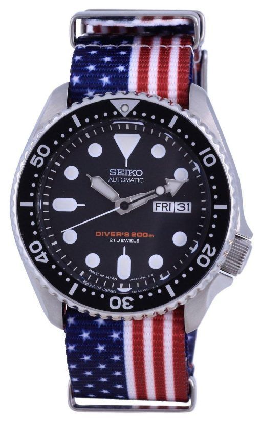 세이코 오토매틱 다이버&#39,s Japan Made Polyester SKX007J1-var-NATO27 200M 남성용 시계