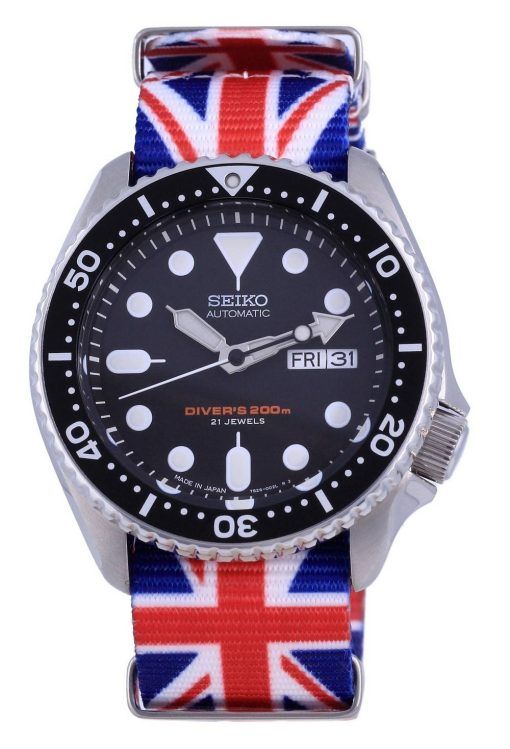 세이코 오토매틱 다이버&#39,s Japan Made Polyester SKX007J1-var-NATO28 200M 남성용 시계