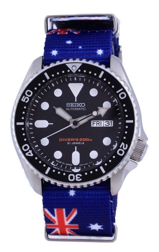 세이코 오토매틱 다이버&#39,s Japan Made Polyester SKX007J1-var-NATO30 200M 남성용 시계