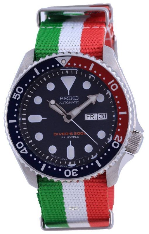 세이코 오토매틱 다이버&#39,s 폴리에스터 Japan Made SKX009J1-var-NATO23 200M 남성용 시계