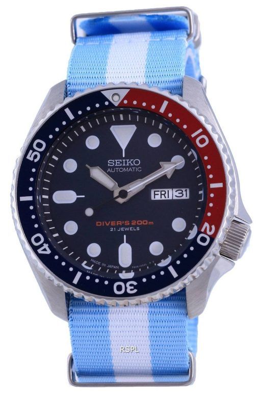 세이코 오토매틱 다이버&#39,s 폴리에스터 Japan Made SKX009J1-var-NATO24 200M 남성용 시계