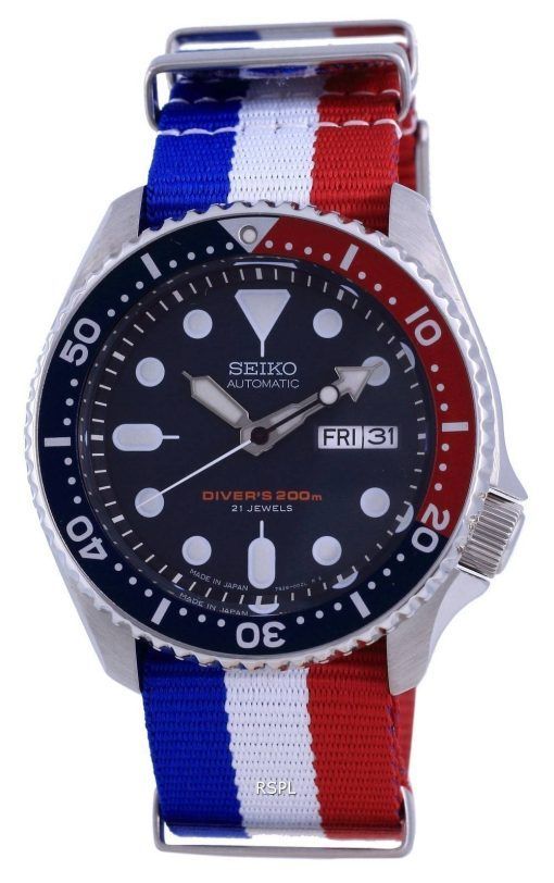 세이코 오토매틱 다이버&#39,s 폴리에스터 Japan Made SKX009J1-var-NATO25 200M 남성용 시계