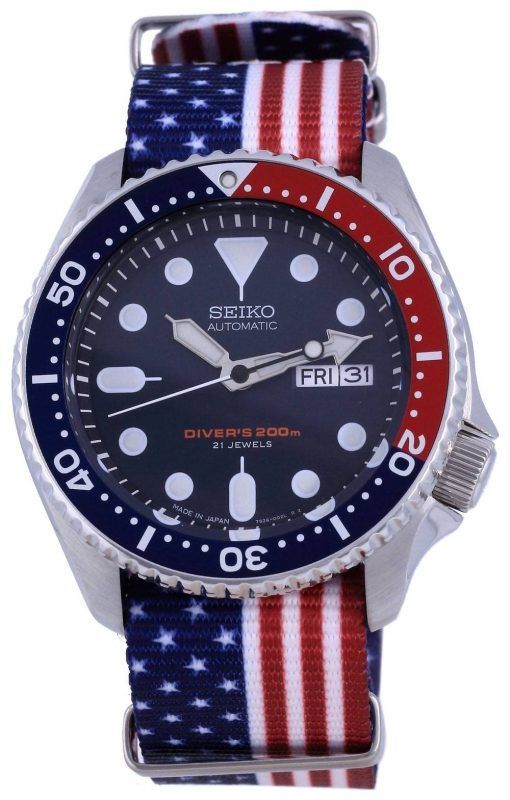 세이코 오토매틱 다이버&#39,s 폴리에스터 Japan Made SKX009J1-var-NATO27 200M 남성용 시계