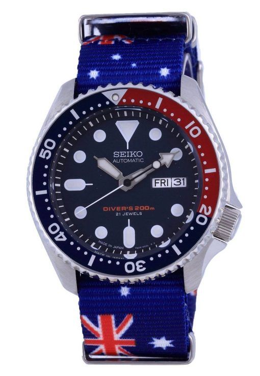 세이코 오토매틱 다이버&#39,s Polyester Japan Made SKX009J1-var-NATO30 200M 남성용 시계