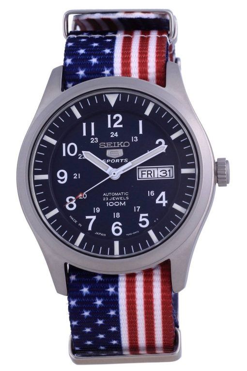 Seiko 5 스포츠 오토매틱 폴리에스터 SNZG11J1-var-NATO27 100M 남성용 시계