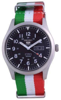 Seiko 5 스포츠 오토매틱 폴리에스터 SNZG15K1-var-NATO23 100M 남성용 시계