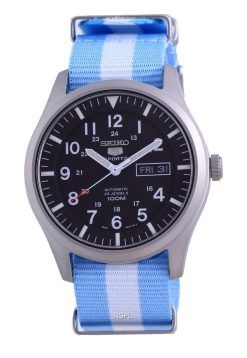 Seiko 5 스포츠 오토매틱 폴리에스터 SNZG15K1-var-NATO24 100M 남성용 시계