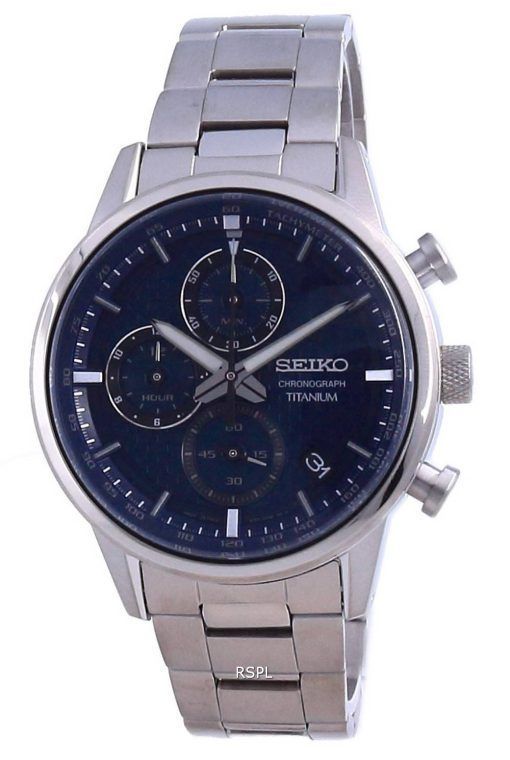 Seiko Discover More 티타늄 크로노그래프 쿼츠 SSB387 SSB387P1 SSB387P 100M 남성용 시계