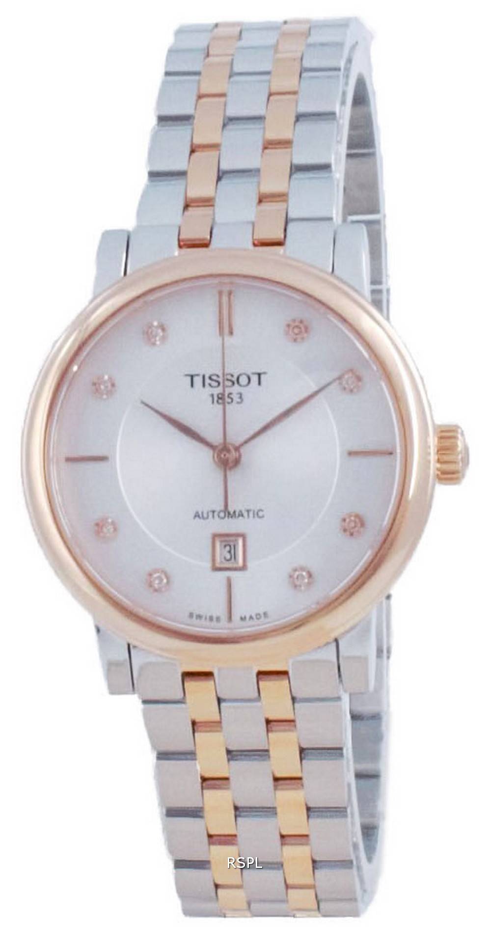 Tissot T-Classic Carson 오토매틱 다이아몬드 악센트 T122.207.22.036.00 T1222072203600 여성용 시계