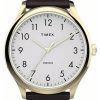 Timex Modern Easy Reader 화이트 다이얼 가죽 스트랩 쿼츠 TW2T71600 남성용 시계