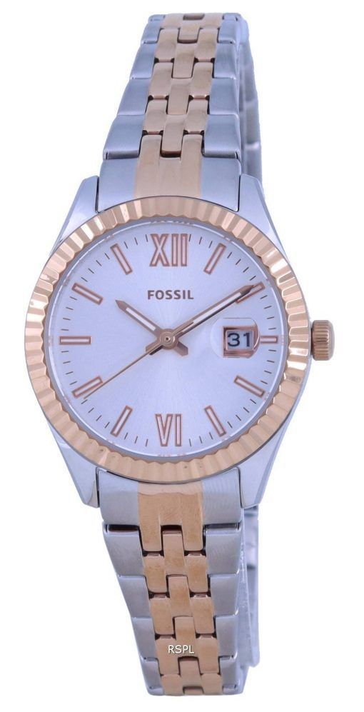 화석 스칼렛 마이크로 은 다이얼 스테인레스 스틸 쿼츠 ES4989 여성용 시계