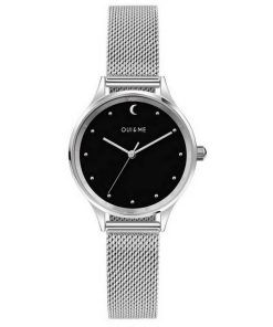Oui &amp, Me Bichette 검은색 다이얼 스테인리스 스틸 쿼츠 ME010172 여성용 시계