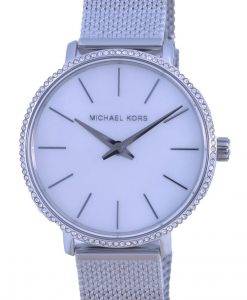 Michael Kors Pyper 화이트 다이얼 스테인레스 스틸 쿼츠 MK4618 여성용 시계