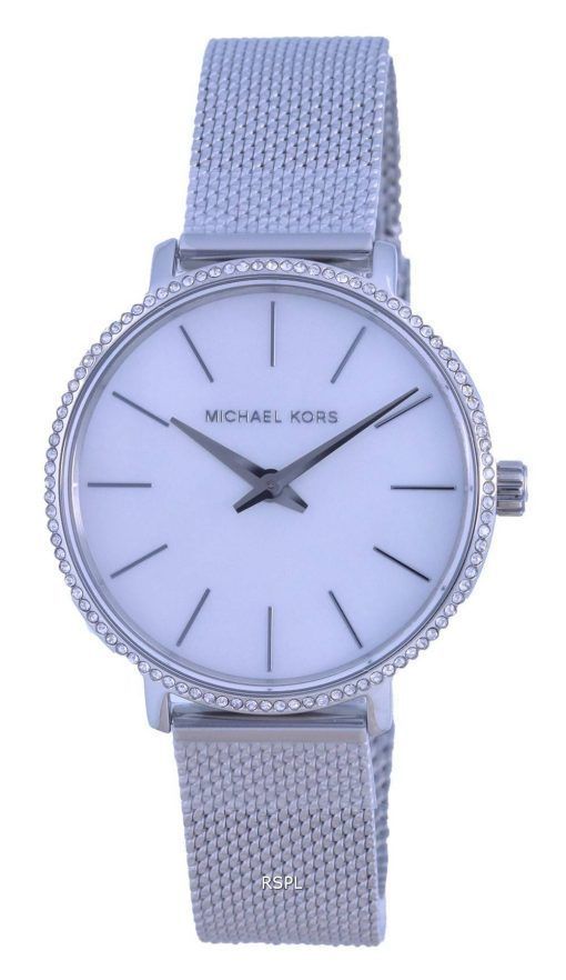 Michael Kors Pyper 화이트 다이얼 스테인레스 스틸 쿼츠 MK4618 여성용 시계