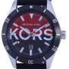 Michael Kors Layton Black/Red 다이얼 실리콘 스트랩 쿼츠 MK8892 남성용 시계