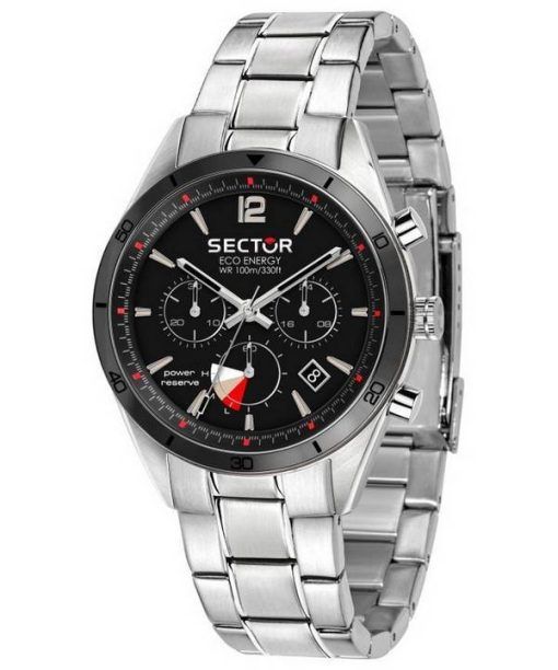 Sector 770 크로노그래프 검은색 다이얼 스테인리스 스틸 쿼츠 R3273616008 100M 남성용 시계