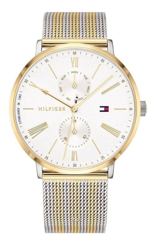 Tommy Hilfiger Jenna 화이트 다이얼 Two Tone 스테인레스 스틸 쿼츠 1782074 여성용 시계