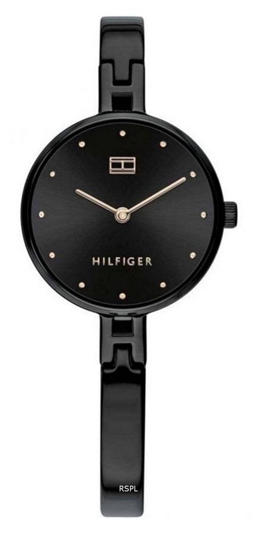 Tommy Hilfiger Kit 검은색 다이얼 스테인리스 스틸 쿼츠 1782136 여성용 시계