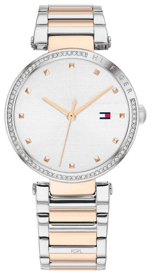 Tommy Hilfiger Lynn Crystal Accents Two Tone 스테인리스 스틸 쿼츠 1782236 여성용 시계