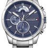Tommy Hilfiger Decker 블루 다이얼 스테인레스 스틸 쿼츠 1791348 남성용 시계