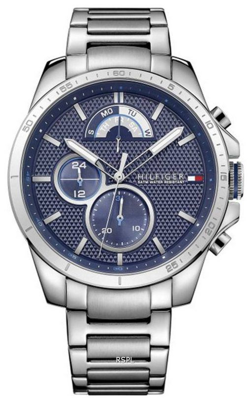 Tommy Hilfiger Decker 블루 다이얼 스테인레스 스틸 쿼츠 1791348 남성용 시계