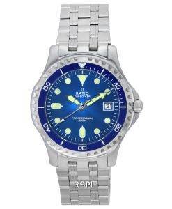 Ratio FreeDiver Professional Sapphire Blue Sunray 다이얼 쿼츠 RTF007 200M 남성용 시계