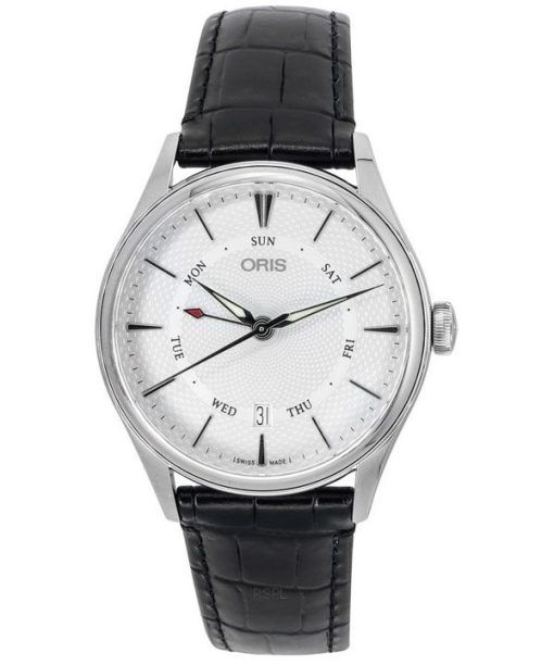 Oris Artelier Pointer Day Date 실버 Guilloche 다이얼 오토매틱 01 755 7742 4051-07 5 21 64FC 남성용 시계