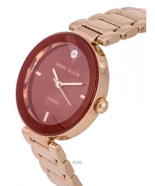 Anne Klein Diamond Accents Burgundy 다이얼 쿼츠 1362BYRG 100M 여성용 시계