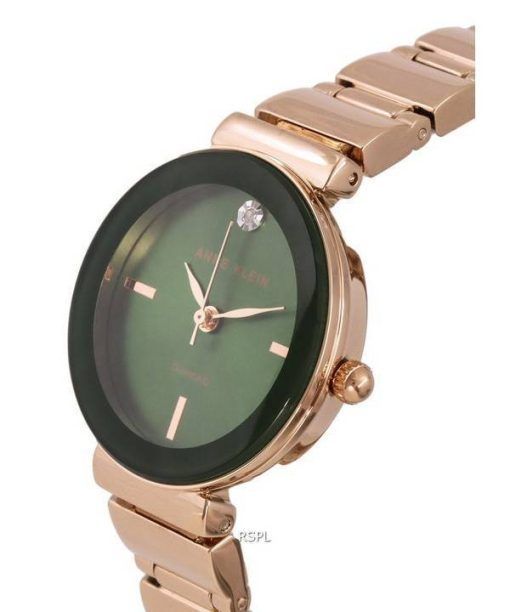 Anne Klein Diamond Accent Green 다이얼 쿼츠 2434GNRG 여성용 시계