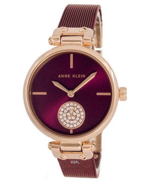 Anne Klein Crystal Accents Burgundy 다이얼 쿼츠 3000RGBY 여성용 시계