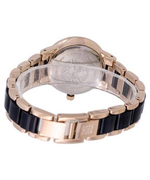 Anne Klein Two Tone 스테인리스 스틸 검은색 다이얼 쿼츠 3878BKRG 여성용 시계