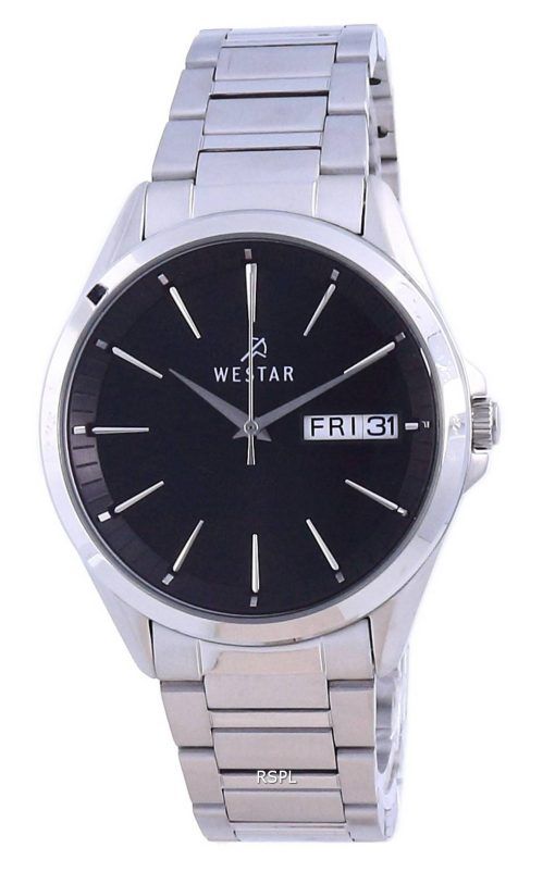 Westar 검은색 다이얼 스테인리스 스틸 쿼츠 50212 STN 103 남성용 시계