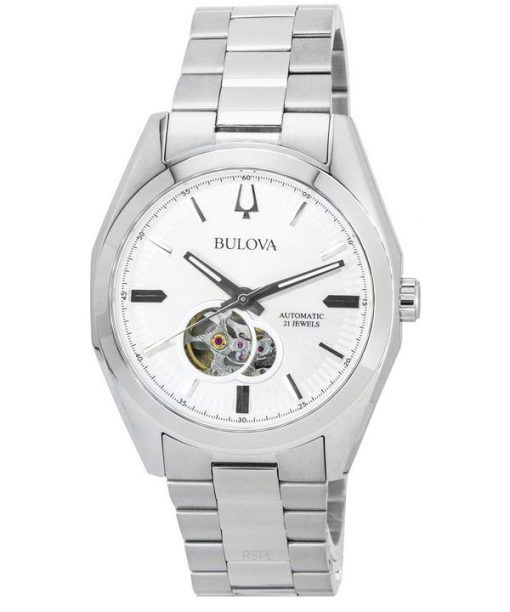 Bulova Surveyor Expansion Open Heart 실버 다이얼 오토매틱 96A274 남성용 시계