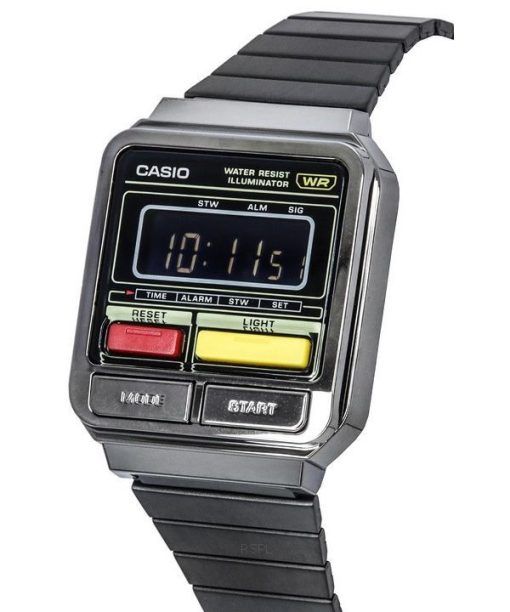 카시오 빈티지 디지털 스테인리스 스틸 팔찌 쿼츠 A120WEGG-1B 남여 공용 시계