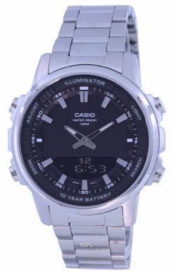 Casio Enticer World Time Telememo 아날로그 디지털 AMW-880D-1A AMW880D-1 남성용 시계