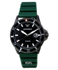 엠포리오 아르마니 Green Silicon Black 다이얼 쿼츠 AR11464 100M 남성용 시계