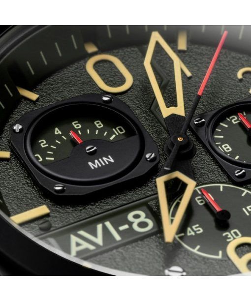 AVI-8 Hawker Hunter Deep Green Retrograde 크로노 그래프 쿼츠 AV-4052-08 남성용 시계