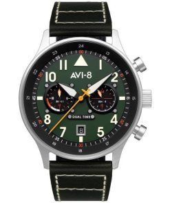 AVI-8 Hawker Hurricane Carey Dual Time Merville 그린 다이얼 쿼츠 AV-4088-02 남성용 시계