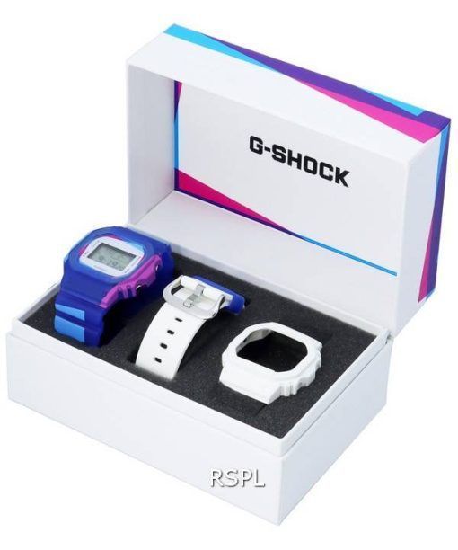 카시오 G-Shock 디지털 쿼츠 DWE-5600PR-2 DWE5600PR-2 200M 남성용 시계 베젤 및 밴드 세트