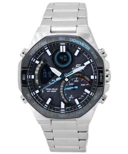 Casio Edifice Mobile Link 아날로그 디지털 그레이 다이얼 솔라 ECB-950DB-1A 100M 남성용 시계