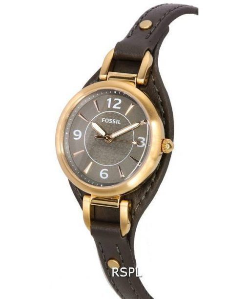 화석 칼리 에코 가죽 스트랩 블랙 다이얼 쿼츠 ES5212 여성용 시계