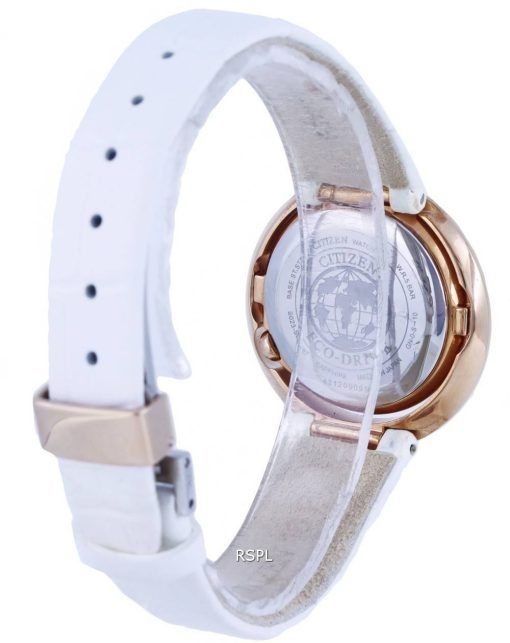 Citizen 시티즌시계 다이아몬드 Accents Leather 은 다이얼 에코드라이브 EX1122-07A.G 여성용 시계