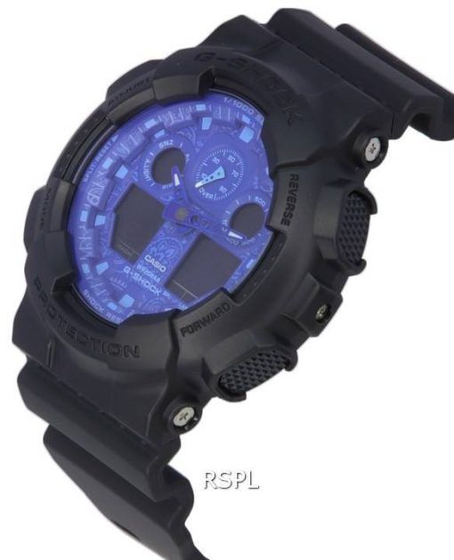 카시오 G-Shock 아날로그 디지털 블루 다이얼 쿼츠 GA-100BP-1A GA100BP-1 200M 남성용 시계